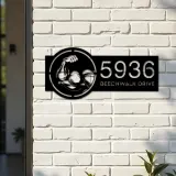 Custom Metal Bicep Muscle Gym bodybuilding Metal Address Sign, House number, Outdoor Number Signage, Yard Sign Address Plate