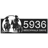 Custom Metal Cowboy horse rider Metal Address Sign, House number, Outdoor Number Signage, Yard Sign Address Plate