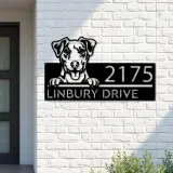 Custom Metal Jack Russell dog Cute puppy Metal Address Sign House number Hanging Address Plaque Yard Sign Outdoor decor
