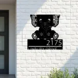 Custom Metal Cute Baby elephant Metal Address Sign, House number, Outdoor Number Signage, Yard Sign Address Plate