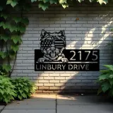 Custom Metal West Highland White Terrier dog Metal Address Sign House number Hanging Address Plaque Yard Sign Outdoor decor