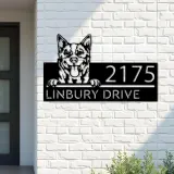Custom Metal Red Heeler Dog Cute puppy Metal Address Sign House number Hanging Address Plaque Yard Sign Outdoor decor