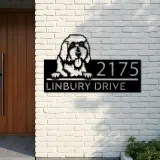 Custom Metal Goldendoodle dog Puppy Metal Address Sign House number Hanging Address Plaque Yard Sign Outdoor decor