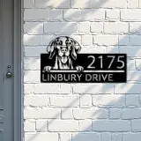Custom Metal Vizsla Dog Cute puppy Metal Address Sign House number Hanging Address Plaque Yard Sign Outdoor decor