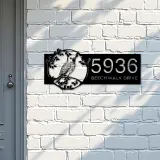 Custom Metal Budgerigar bird Metal Address Sign Custom Hanging Address Plaque House number Yard Sign Outdoor Sign