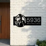 Custom Metal US Construction worker Metal Address Sign, House number, Outdoor Number Signage, Yard Sign Address Plate