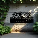 Custom Metal Goat Cow sheep pig farmhouse farm animals Metal Address Sign, House number, Outdoor Number Signage, Yard Sign Address Plate