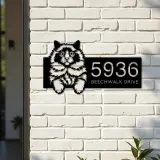 Custom Metal Ragdoll Cat Pet kitty Metal Address Sign, House number, Outdoor Number Signage, Yard Sign Address Plate