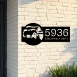 Custom Metal Western Cowboy Metal Address Sign, House number, Outdoor Number Signage, Yard Sign Address Plate