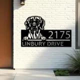 Custom Metal Great Dane dog Cute puppy Metal Address Sign House number Hanging Address Plaque Yard Sign Outdoor decor