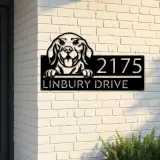 Custom Metal Beagle dog cute puppy Metal Address Sign House number Hanging Address Plaque Yard Sign Outdoor decor