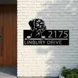 Custom Metal Wirehaired Vizsla dog Puppy Metal Address Sign House number Hanging Address Plaque Yard Sign Outdoor decor