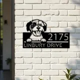 Custom Metal Cavachon dog Puppy Metal Address Sign House number Hanging Address Plaque Yard Sign Outdoor decor