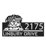 Custom Metal Bernese mountain dog US glasses Metal Address Sign House number Hanging Address Plaque Yard Sign Outdoor decor