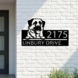 Custom Metal Anatolian Shepherd dog Puppy Metal Address Sign House number Hanging Address Plaque Yard Sign Outdoor decor