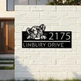 Custom Metal Peeking Lion Cub Wild animal wildlife Metal Address Sign, House number, Outdoor Number Signage, Yard Sign Address Plate