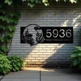 Custom Metal Fish sea life Metal Address Sign, House number, Outdoor Number Signage, Yard Sign Address Plate001