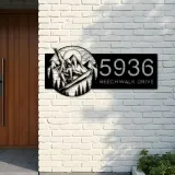 Custom Metal Snowboard Snowboarder winter sport Metal Address Sign, House number, Outdoor Number Signage, Yard Sign Address Plate