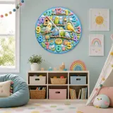 Colorful Birdhouse Nursery Room Decor