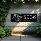 Custom Metal Fighter Pilot Aircraft Carrier Metal Address Sign House number Hanging Address Plaque Yard Sign Outdoor