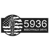 Custom Metal Policeman police officer US Flag Metal Address Sign House number Hanging Address Plaque Yard Sign Outdoor
