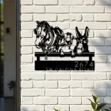 Custom Metal Horse Mule Goat farmhouse farm animals Metal Address Sign, House number, Outdoor Number Signage, Yard Sign Address Plate