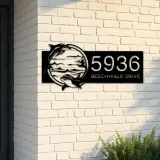 Custom Metal Dolphins sea life animals Metal Address Sign, House number, Outdoor Number Signage, Yard Sign Address Plate