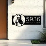 Custom Metal Boxing fighter boxer Metal Address Sign, House number, Outdoor Number Signage, Yard Sign Address Plate001