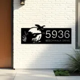 Custom Metal Duck hunting Metal Address Sign, House number, Outdoor Number Signage, Yard Sign Address Plate