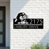 Custom Metal Cute Bunny Rabbit farm animal Metal Address Sign, House number, Outdoor Number Signage, Yard Sign Address Plate