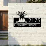 Custom Metal Tosa inu dog Puppy Metal Address Sign House number Hanging Address Plaque Yard Sign Outdoor decor