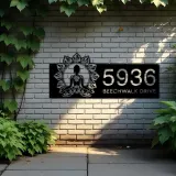 Custom Metal Yoga mandala meditation Metal Address Sign, House number, Outdoor Number Signage, Yard Sign Address Plate