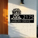 Custom Metal Irish Wolfhound dog Cute puppy Metal Address Sign House number Hanging Address Plaque Yard Sign Outdoor decor