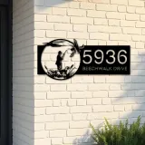 Custom Metal Duck Hunting Hunter Metal Address Sign, House number, Outdoor Number Signage, Yard Sign Address Plate