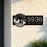 Custom Metal Tree of life couple lovers Address Sign House number Hanging Address Plaque Yard Sign Outdoor Sign