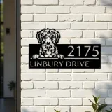 Custom Metal Airdale Terrier dog cute puppy Metal Address Sign House number Hanging Address Plaque Yard Sign Outdoor decor