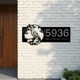 Custom Metal Parrot bird on tree branch Metal Address Sign Custom Hanging Address Plaque House number Yard Sign Outdoor Sign