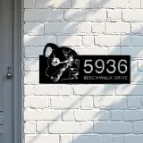 Custom Metal Witch haunted house halloween Metal Address Sign House number Hanging Address Plaque Yard Outdoor Sign