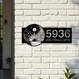 Custom Metal Yin Yang sun and moon Metal Address Sign, House number, Outdoor Number Signage, Yard Sign Address Plate