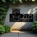 Custom Metal Bearded Dragon Metal Address Sign, House number, Outdoor Number Signage, Yard Sign Address Plate