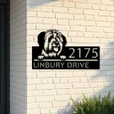 Custom Metal Briard dog Puppy Metal Address Sign House number Hanging Address Plaque Yard Sign Outdoor decor