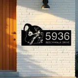 Custom Metal Witch haunted house halloween Metal Address Sign House number Hanging Address Plaque Yard Outdoor Sign