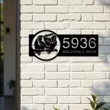 Custom Metal Cute Owls couple Metal Address Sign, House number, Outdoor Number Signage, Yard Sign Address Plate