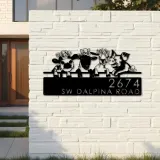 Custom Metal Goat Cow sheep pig farmhouse farm animals Metal Address Sign, House number, Outdoor Number Signage, Yard Sign Address Plate