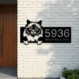 Custom Metal Holy Burma Cute peeking cat kitten Metal Address Sign, House number, Outdoor Number Signage, Yard Sign Address Plate