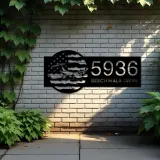 Custom Metal Cargo Plane transport airplane US flag Metal Address Sign House number Hanging Address Plaque Yard Sign Outdoor