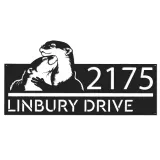 Custom Metal Cute otters couple Metal Address Sign, House number, Outdoor Number Signage, Yard Sign Address Plate