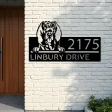 Custom Metal Bloodhound dog cute puppy Metal Address Sign House number Hanging Address Plaque Yard Sign Outdoor decor