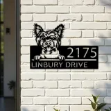 Custom Metal Chinese Crested dog Puppy Metal Address Sign House number Hanging Address Plaque Yard Sign Outdoor decor