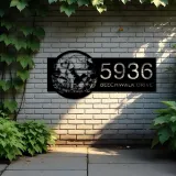 Custom Metal Beagle Cute dog puppy Metal Address Sign, House number, Outdoor Number Signage, Yard Sign Address Plate